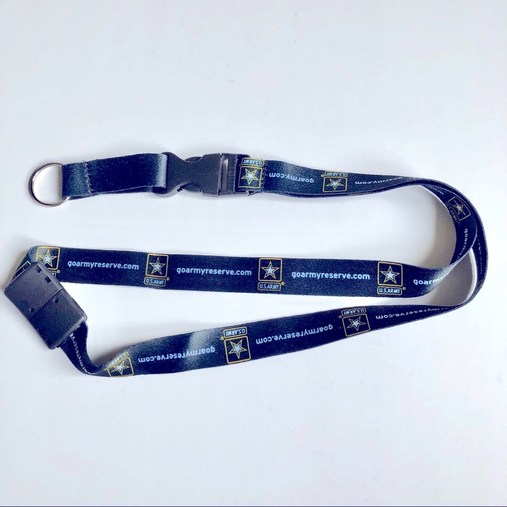 NEW US ARMY Lanyard Key Holder Go Army Black UNISEX NWOT